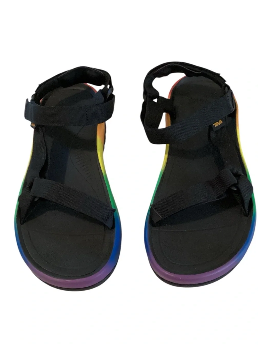 Teva Unisex Hurricane XLT2 Ampsole Brite Black/Rainbow Sandals, M12/W14, NWOT